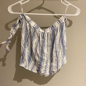 Strapless Tie Shoulder Hollister Blouse